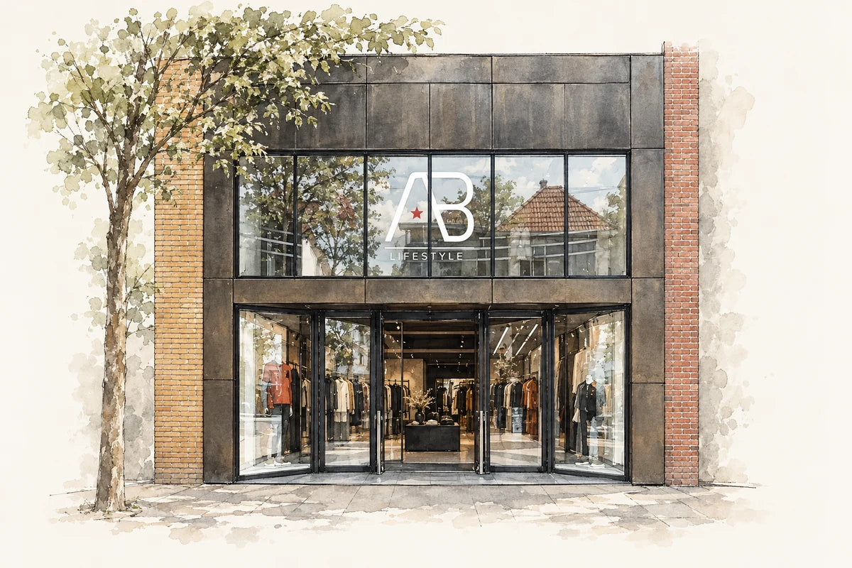 Illustratie van de AB Lifestyle-winkel aan de Waterstraat in Doetinchem
